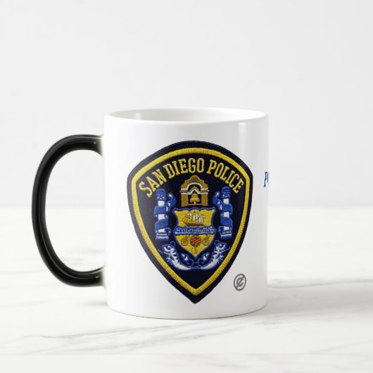 San Diego Police Morphing Mok, 11 oz Magische Mok (Links)