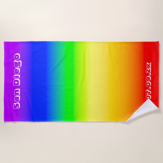 San Diego Pride LGBT Rainbow Flag Ombre Stripes Strandlaken (Voorkant)
