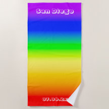 San Diego Pride LGBT Rainbow Flag Ombre Stripes