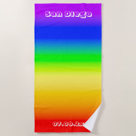 San Diego Pride LGBT Rainbow Flag Ombre Stripes Strandlaken