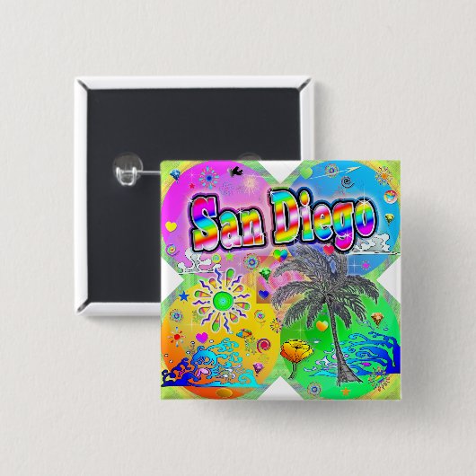 San Diego Quadro Seasons Button (Voorkant /achterkant)