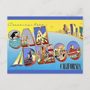 San Diego Retro Ansichtkaart Briefkaart