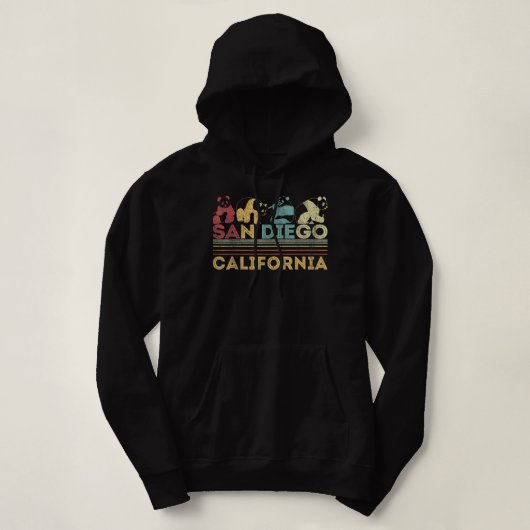 San Diego Retro Panda Zoo California  Hoodie (Design voorkant)