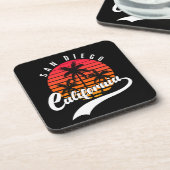 San Diego Retro Sunset Beverage Coaster Bier Onderzetter (Linkerzijde)