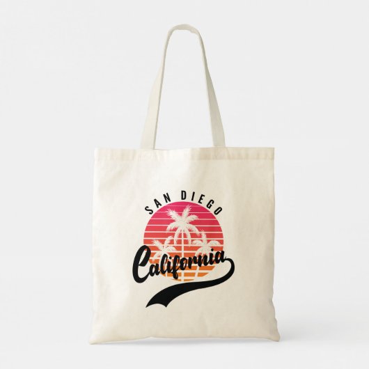 San Diego Retro Sunset Canvas tas (Achterkant)
