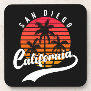 San Diego Retro Zonsondergang Drankviltje Bier Onderzetter
