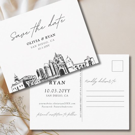 San Diego Save the Date Briefkaart Wedding