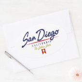 San Diego Script Ovale Sticker (Envelop)