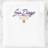 San Diego Script Ovale Sticker (Tas)