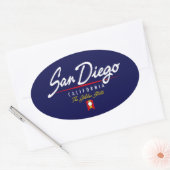 San Diego Script Ovale Sticker (Envelop)