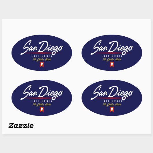 San Diego Script Ovale Sticker (Vel)