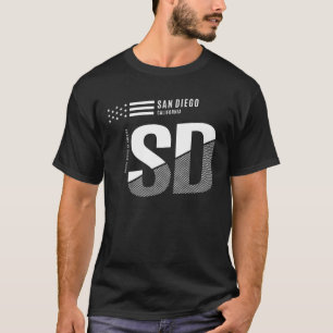 San Diego SD Classic Modern Style California State T-shirt