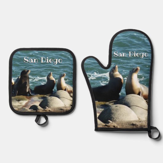 San Diego Sea Lions Ovenwant & Pannenlap Set (Voorkant)