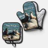 San Diego Sea Lions Ovenwant & Pannenlap Set (Voorkant / Achterkant)