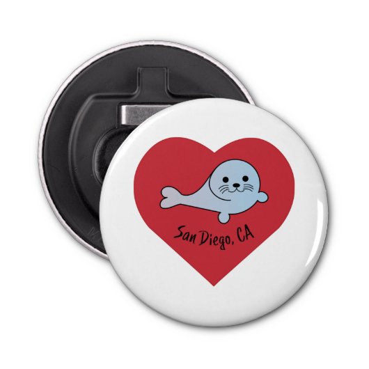 San Diego Seal Button Flesopener (Voorkant)