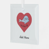 San Diego Seal Glas Ornament (Voorkant links)