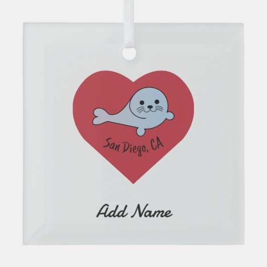 San Diego Seal Glas Ornament (Voorkant)