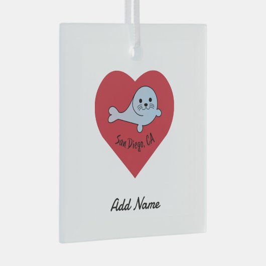 San Diego Seal Glas Ornament (Voorkant Rechts)