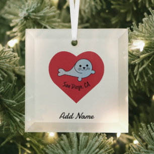San Diego Seal Glas Ornament
