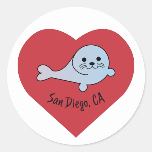 San Diego Seal Ronde Sticker (Voorkant)