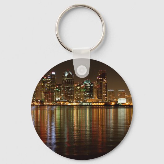 San Diego Silhouet 's Nachts Sleutelhanger (Voorkant)