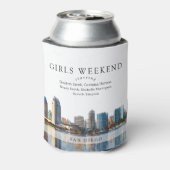 San Diego Silhouette Waterverf Meisjes Weekend Blikjeskoeler (Blikje Achterkant)
