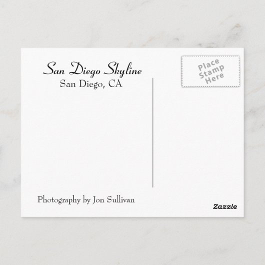 San Diego Skyline Briefkaart (Achterkant)