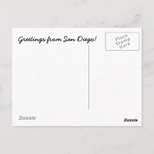 San Diego Skyline Briefkaart (Achterkant)