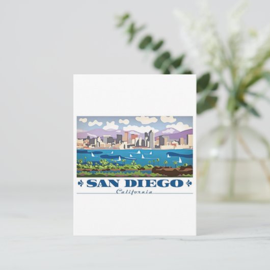 San Diego Skyline Briefkaart (Staand voorkant)