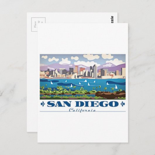 San Diego Skyline Briefkaart (Voorkant / Achterkant)