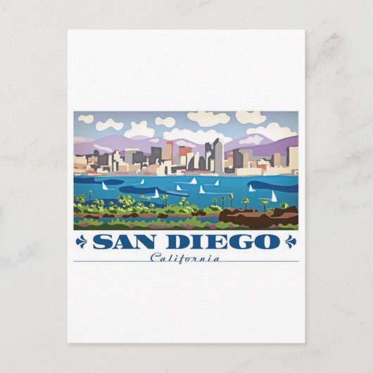 San Diego Skyline Briefkaart (Voorkant)