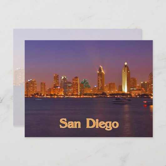 San Diego Skyline Briefkaart (Voorkant / Achterkant)