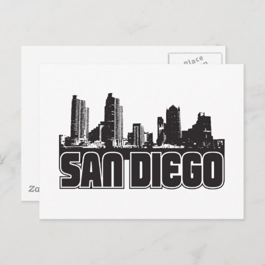 San Diego Skyline Briefkaart (Voorkant / Achterkant)