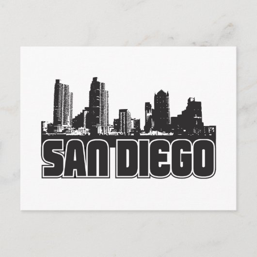 San Diego Skyline Briefkaart (Voorkant)