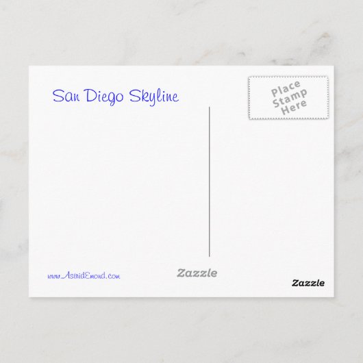 San Diego Skyline Briefkaart (Achterkant)