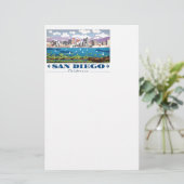 San Diego Skyline Briefpapier (Staand voorkant)