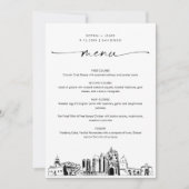 San Diego Skyline bruiloft diner menu Kaart 5x7 (Voorkant)