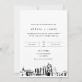 San Diego Skyline bruiloft uitnodiging met foto (Voorkant)