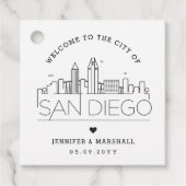San Diego Skyline | Bruiloft Welkom Favor Bedankjes Labels (Voorkant)