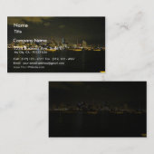 San Diego Skyline Buildings Water Sailbots Nightt Visitekaartje (Voorkant / Achterkant)