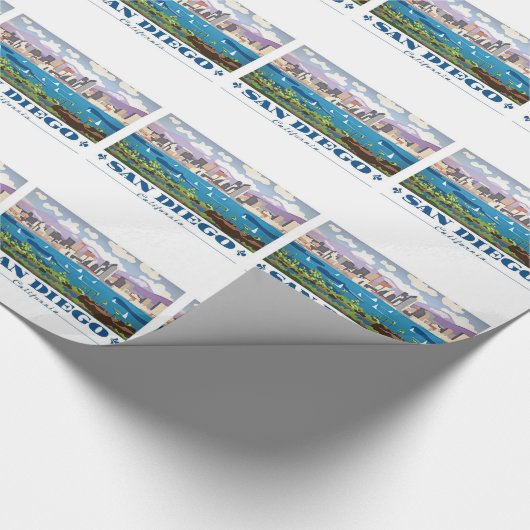 San Diego Skyline Cadeaupapier (Hoek)