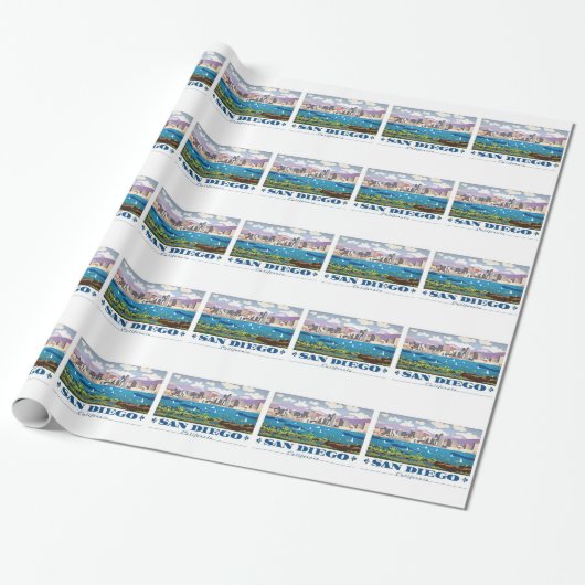 San Diego Skyline Cadeaupapier (Uitgerold)