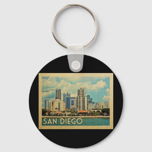 San Diego Skyline California Vintage Travel Sleutelhanger