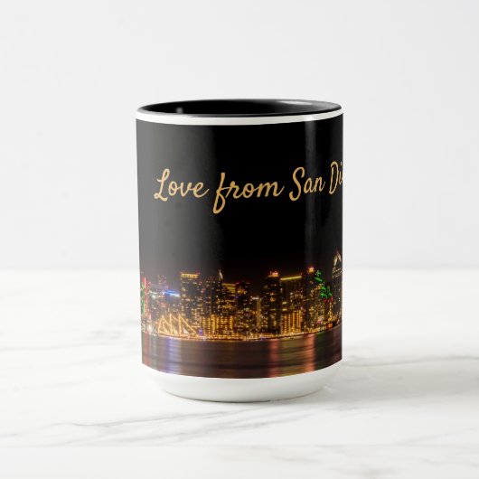 San Diego Skyline City Black & Gold Souvenir Mok (Midden)