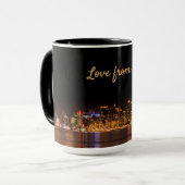 San Diego Skyline City Black & Gold Souvenir Mok (Voorkant links)