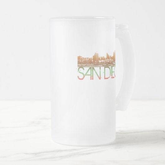San Diego Skyline Design Matglas Bierpul (Voorkant rechts)