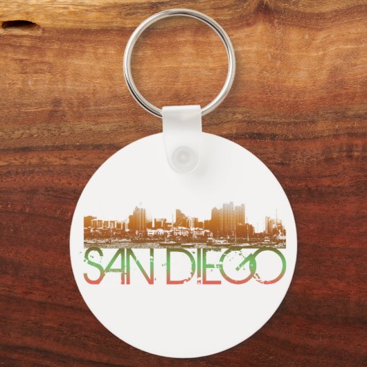 San Diego Skyline Design Sleutelhanger (Voorkant)