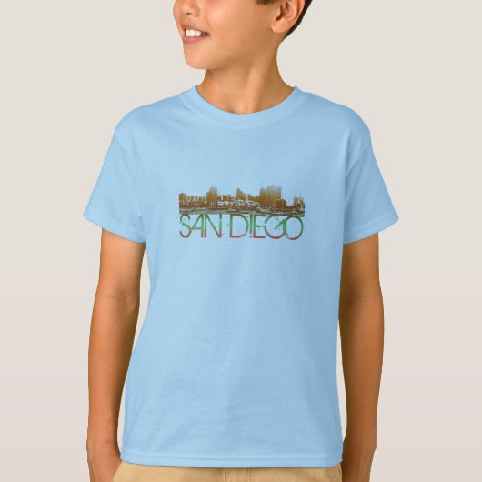 San Diego Skyline Design T-shirt (Voorkant)