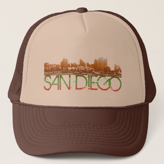 San Diego Skyline Design Trucker Pet (Voorkant)