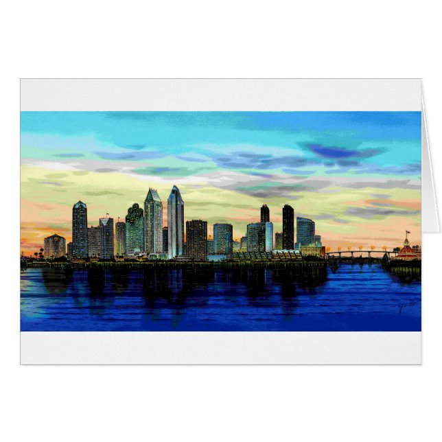 SAN DIEGO SKYLINE DUSK (Voorkant Horizontaal)
